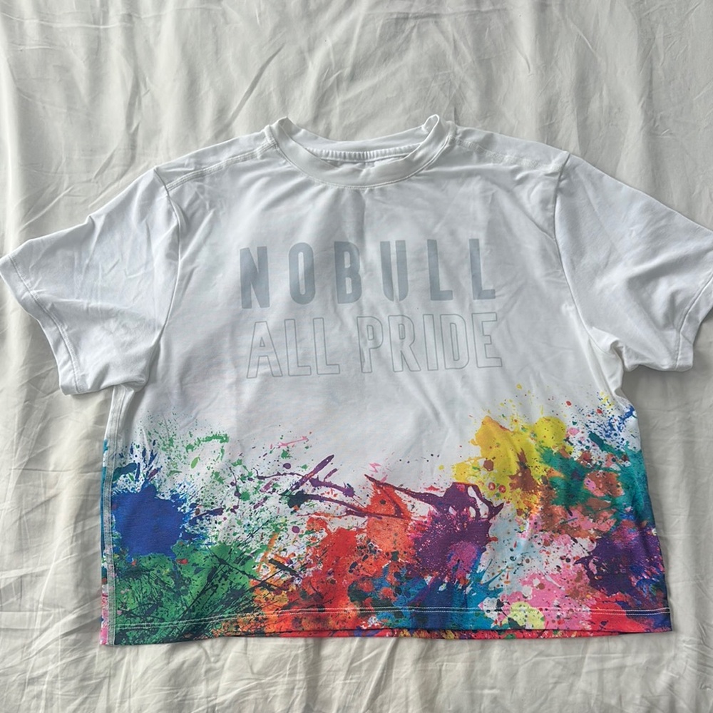 NOBULL ALL LOVE pride collection White Short boxy Tees Large
